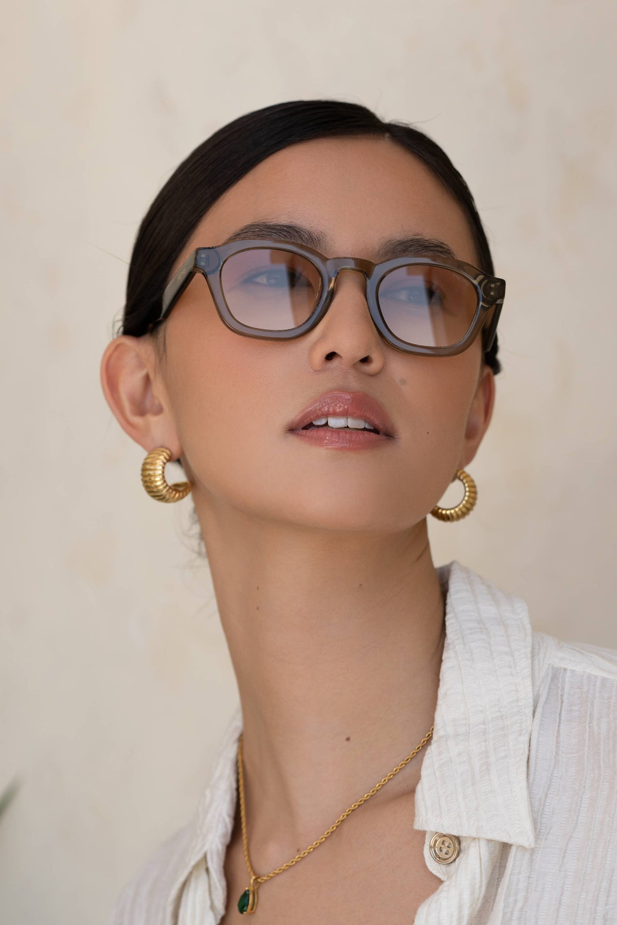 Blake Acetate Unisex Round Sunglasses