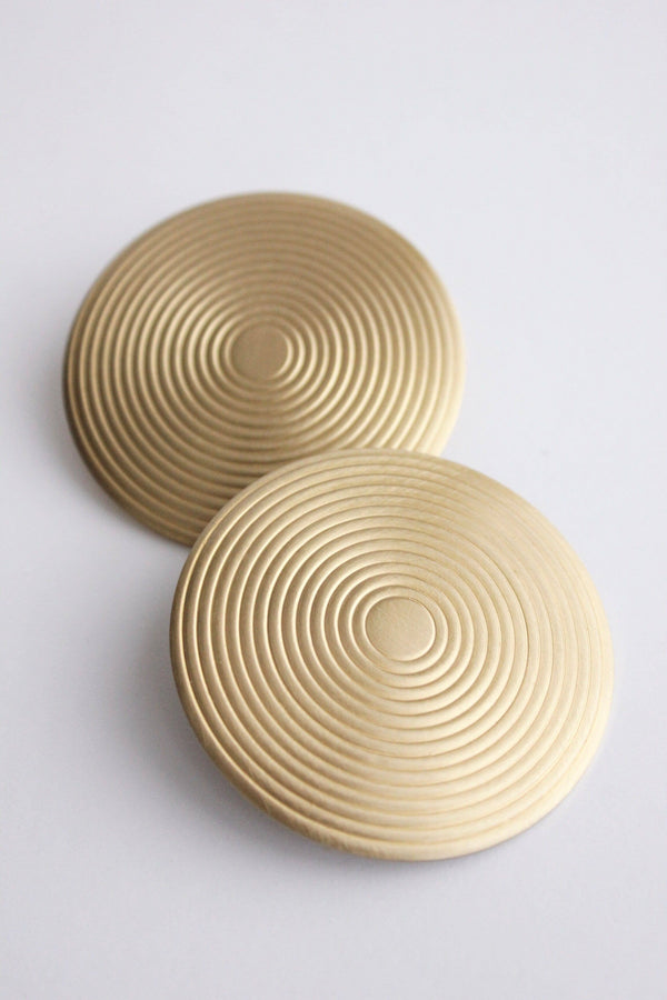 Geometric Full Moon Brass Earrings