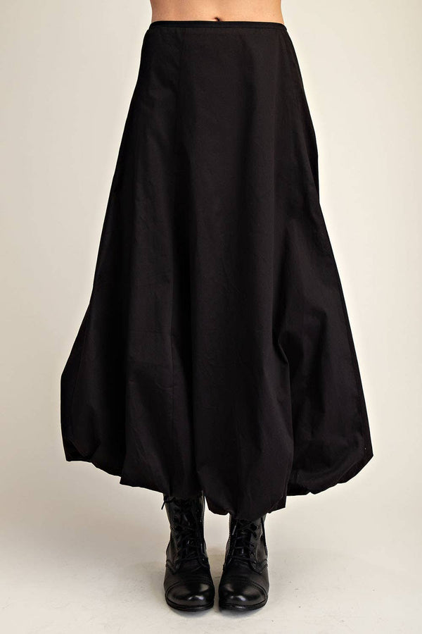 Black Balloon Hem Skirt