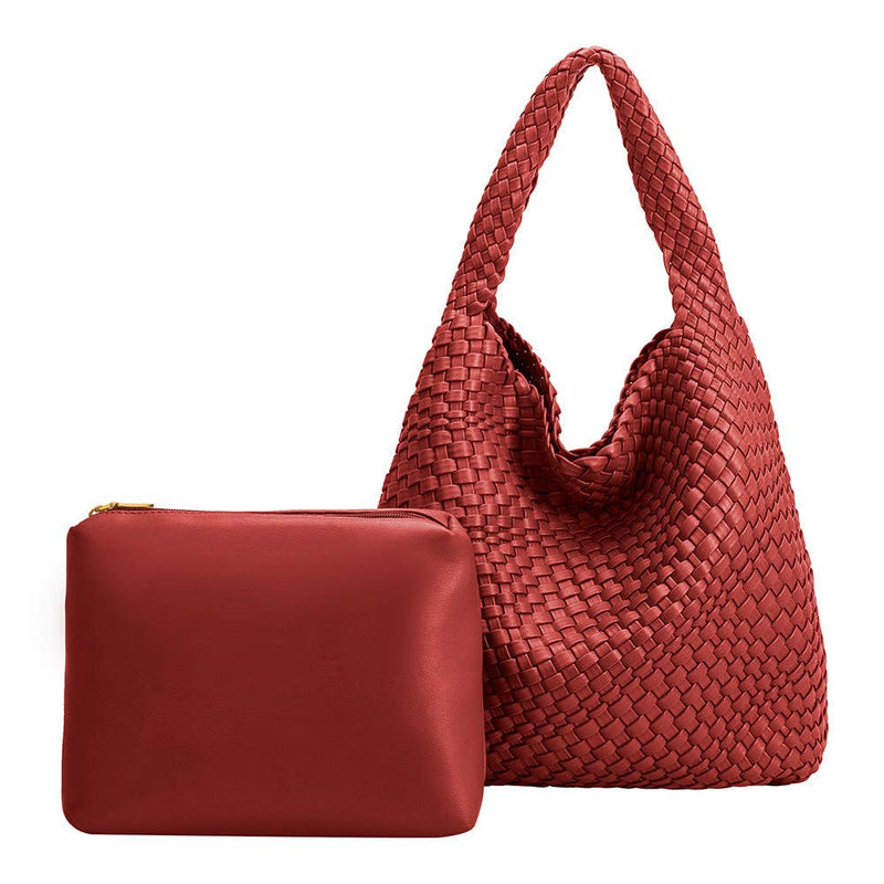 Ms. Jo Red Recycled Vegan Shoulder Bag