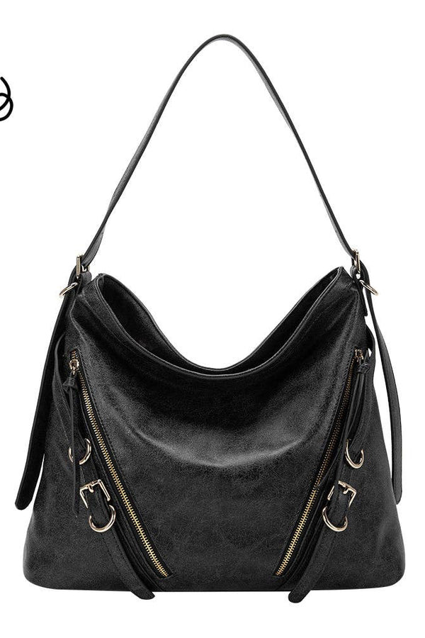 Sloane Black Recycled Vegan Shoulder Bag
