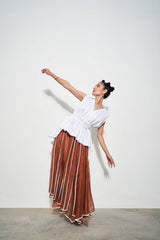 Paneled Silk Skirt