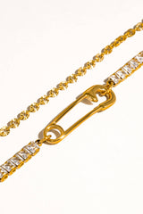 Elevated Rhinestone + Safety Pin Bracelet