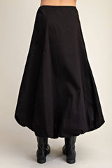 Black Balloon Hem Skirt
