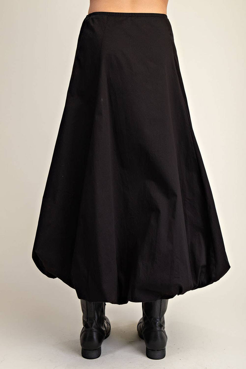 Black Balloon Hem Skirt