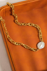 Bold Pearl Chain Necklace