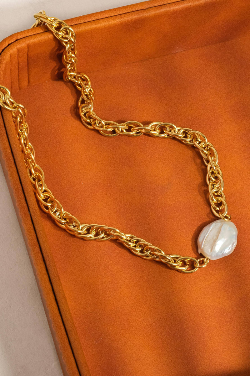 Bold Pearl Chain Necklace