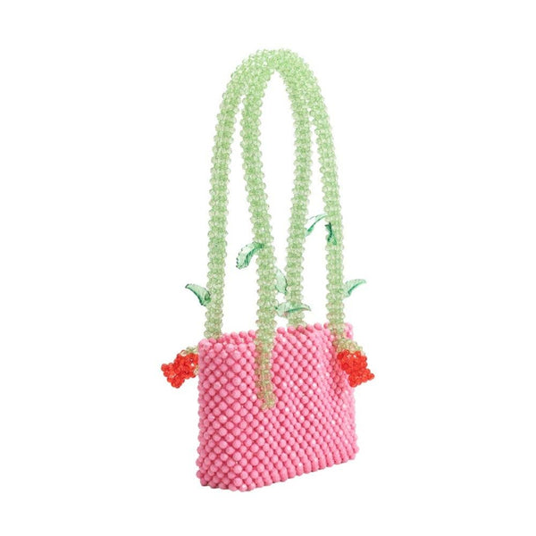 Flor Pink Beaded Shoulder Purse