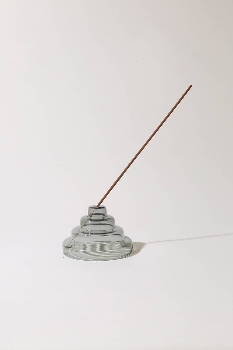 Gray Glass Meso Incense Holder