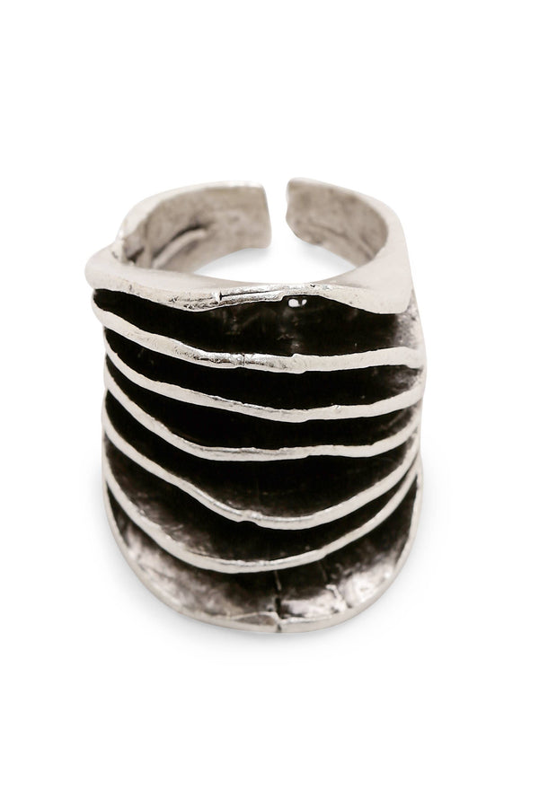 Layers Chunky Silver Ring