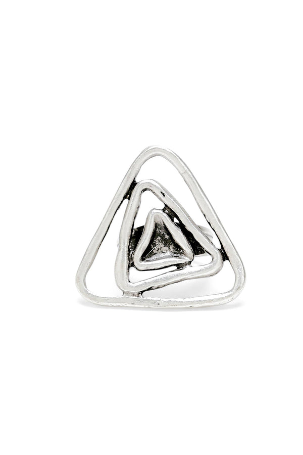 Handmade Triangle Spiral Pewter Rings