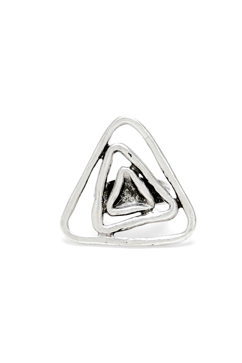 Handmade Triangle Spiral Pewter Rings