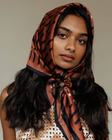 Satin Head Scarf in Terra