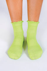 Neon Ruffle Ankle Sock