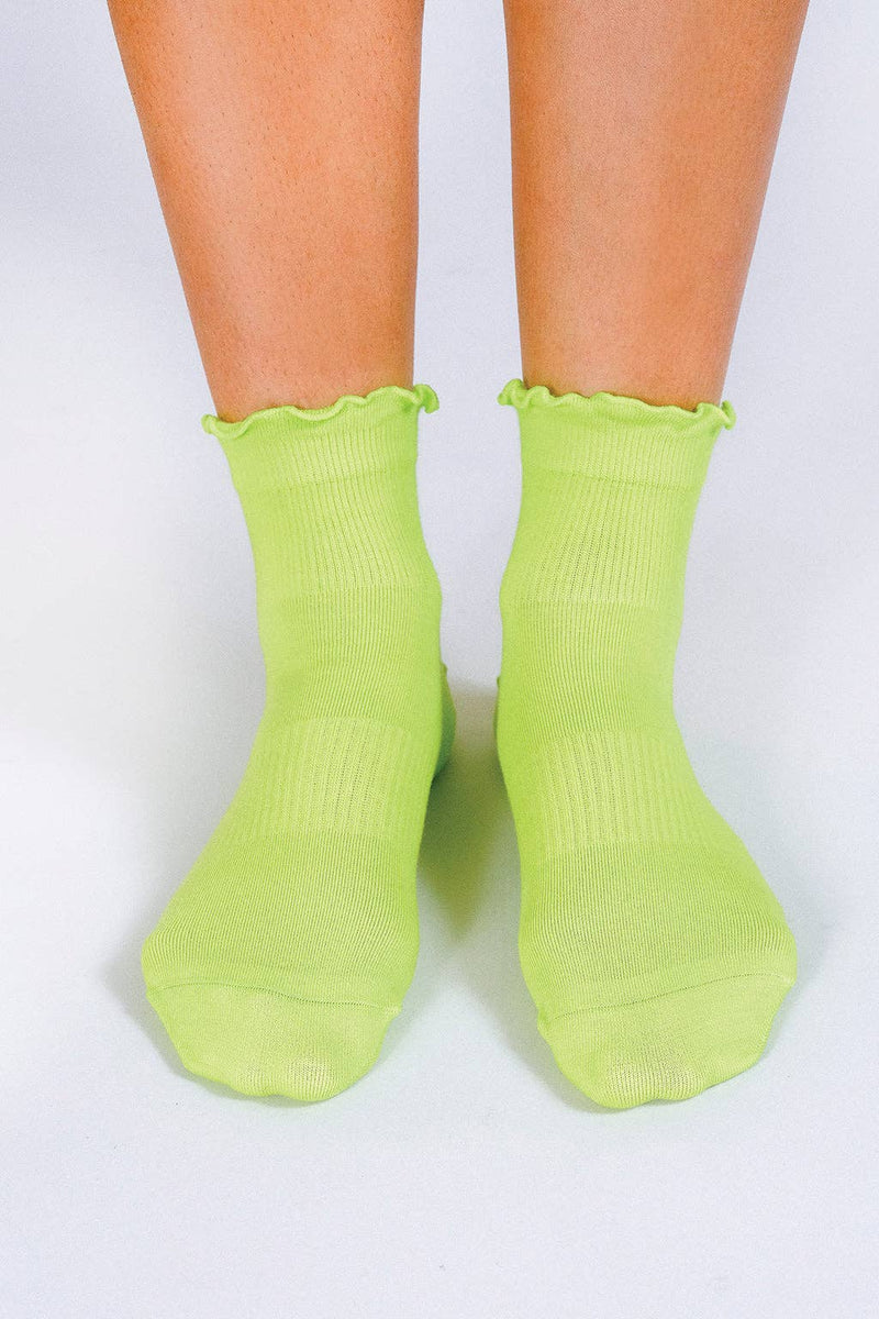 Neon Ruffle Ankle Sock