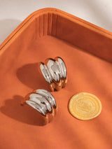 Layered Gold Stud Hoop Earrings