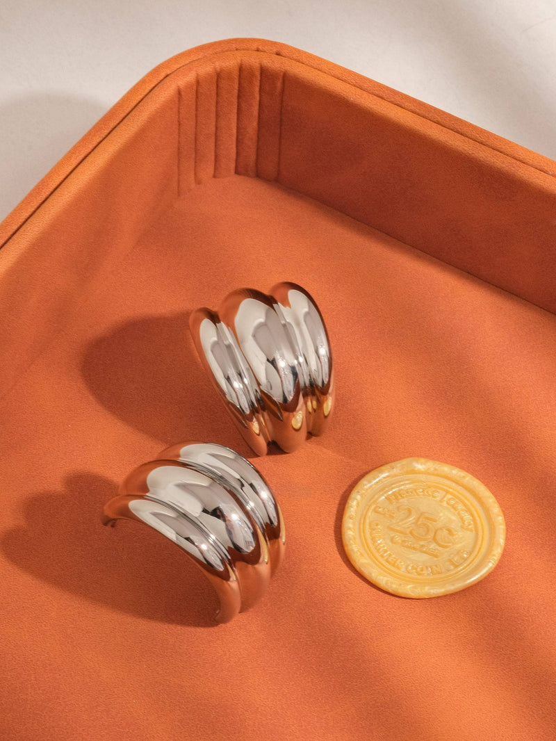 Layered Gold Stud Hoop Earrings