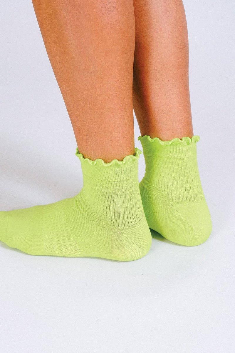 Neon Ruffle Ankle Sock