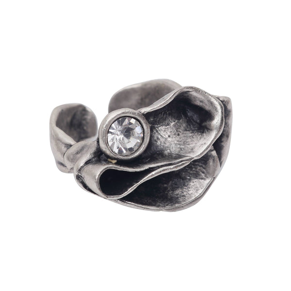 Handmade Clear Crystal Brass Ring