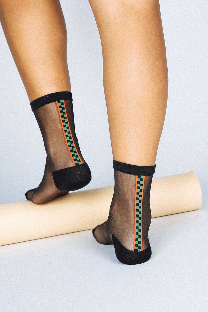 Taxi Strip Sheer Ankle Sock