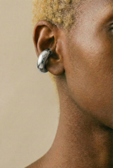Chunky Ear Cuffs Silver Stainless Steel