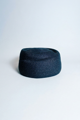 Black Straw Pillbox  Hat
