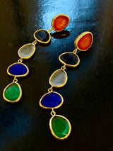 Multicolored Gem Studded Earrings