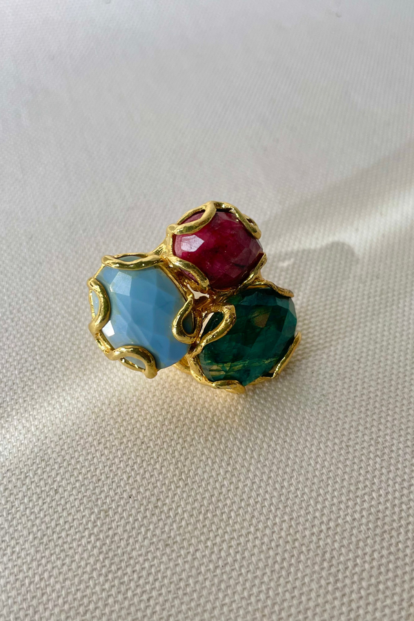 Chunky Encrusted Gem Ring