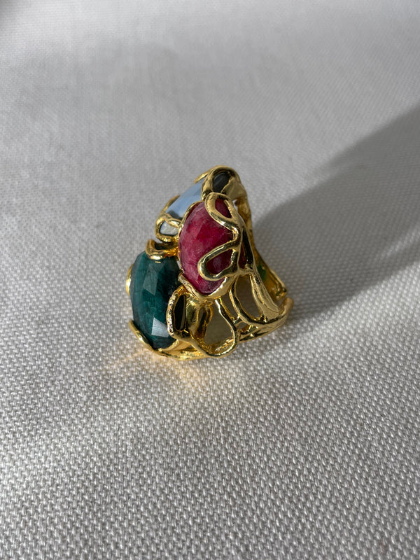 Chunky Encrusted Gem Ring