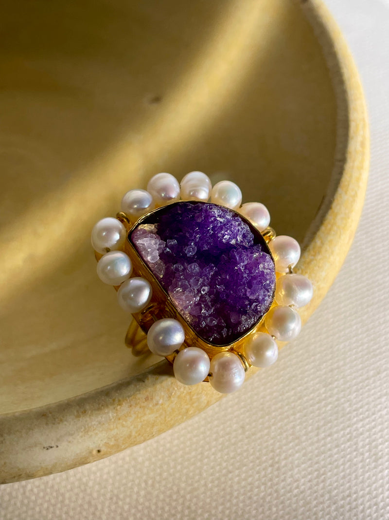 Raw Druzy Rings