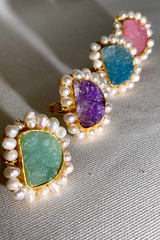 Raw Druzy Rings