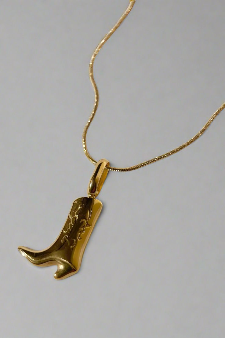 Cowgirl Boot Charm Necklace