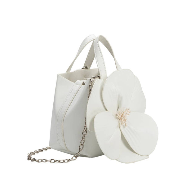 Monroe Ivory Flower Handle Bag