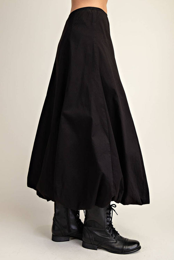 Black Balloon Hem Skirt