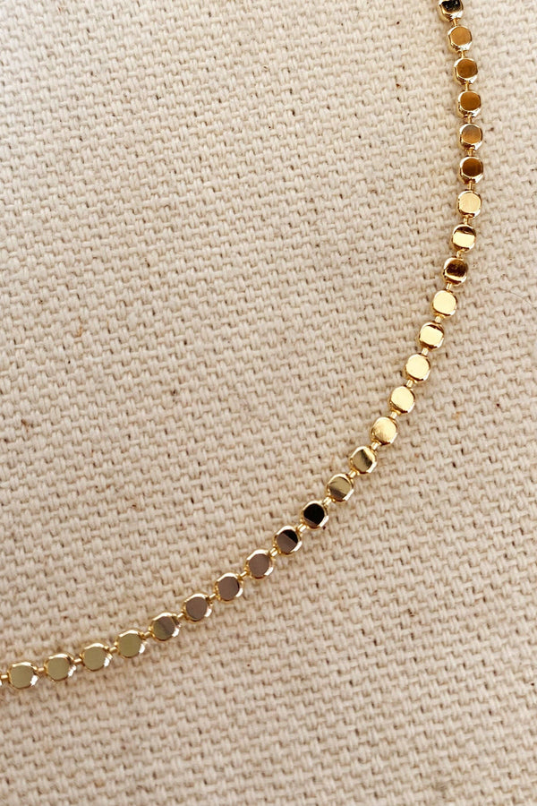Flat Ball Chain 18k Gold Filled Anklet