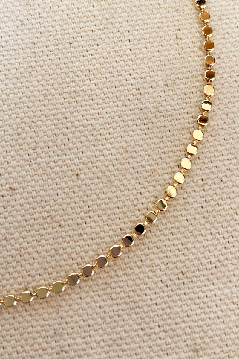 Flat Ball Chain 18k Gold Filled Anklet