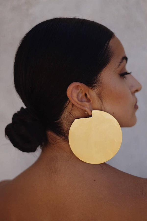 24k Gold Plated Disc Hoops