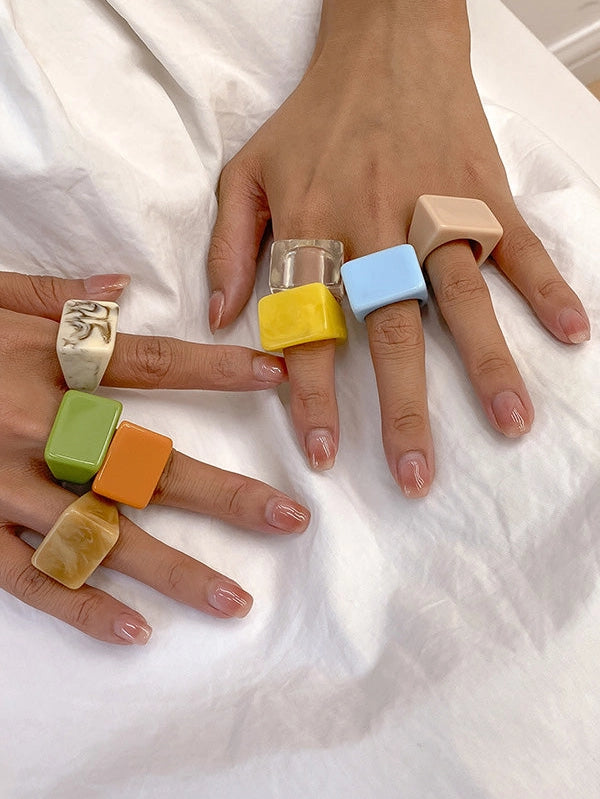 Acrylic Geometric Rings