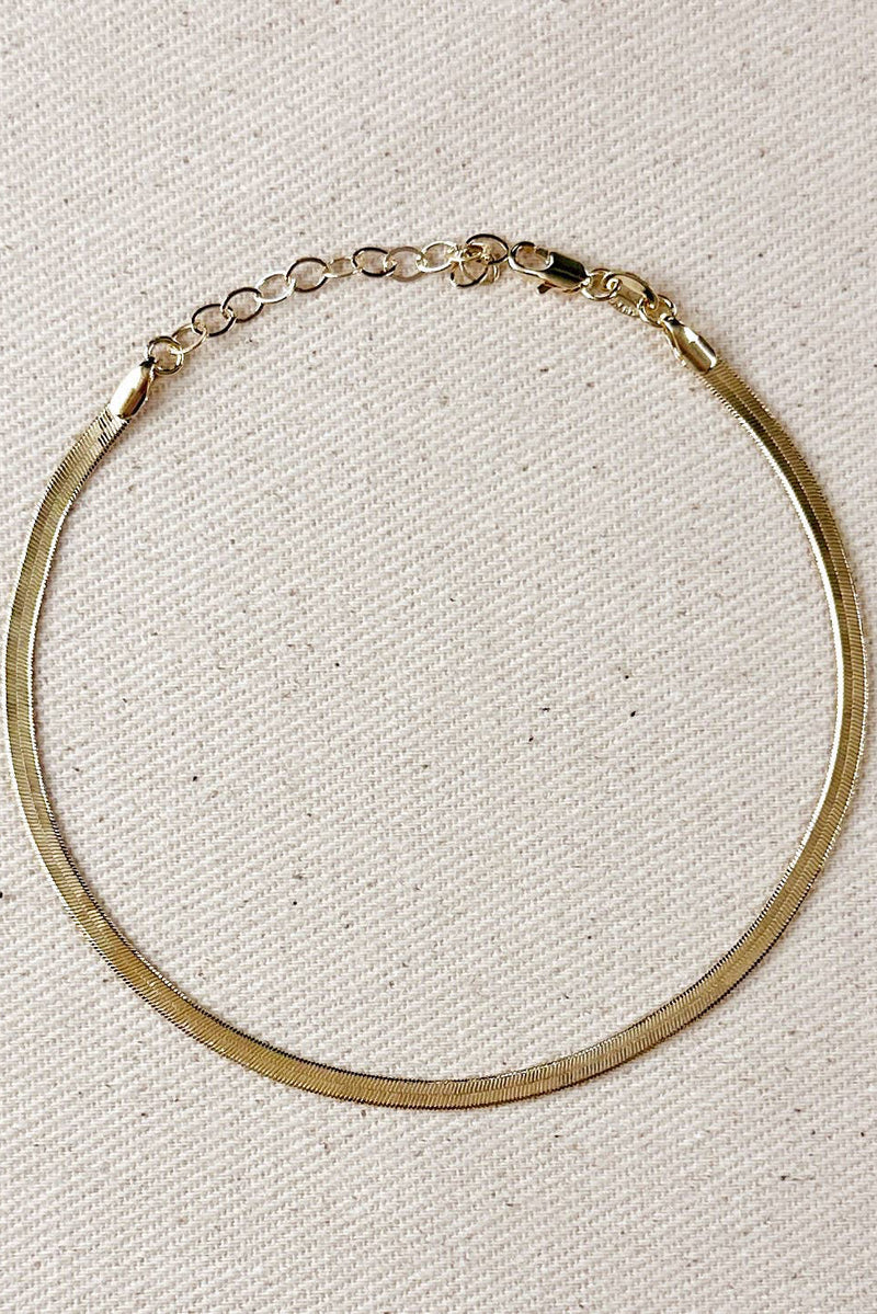 Herringbone Anklet Gold Filled