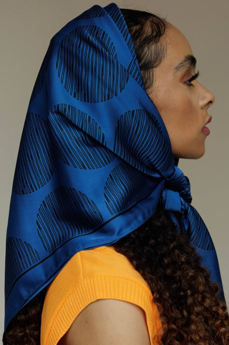 Satin Head Scarf in Aoki