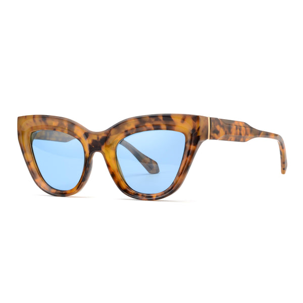 KELSEY | Light Tortoise | Blue Lense Glasses