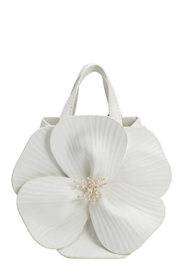 Monroe Ivory Flower Handle Bag