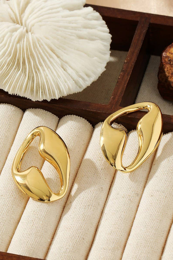 18K CORAL STAINLESS STEEL HEART EARRINGS_CWMM3649