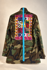 Clean, studio no model product clothing shot with just the back showing @Army Jacket Medium