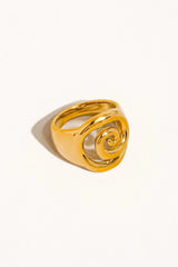 Cyclone 18K Gold Non-Tarnish Twirl Ring