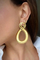 Athena Pear Gold Earrings